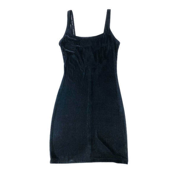CARABELLA Collection Solid Black Sleeveless Strappy Back Mini Bodycon Dress - Picture 6 of 14